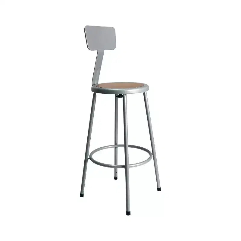 Hampden Furnishings 30" Felix Collection Steel Stool with Backrest Gray