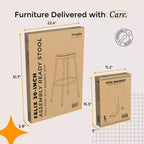 Tabouret de bar en acier avec dossier collection Felix 30" Hampden Furnishings, Gris