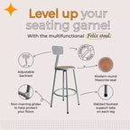 Tabouret de bar en acier avec dossier collection Felix 30" Hampden Furnishings, Gris