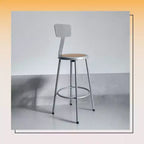 Tabouret de bar en acier avec dossier collection Felix 30" Hampden Furnishings, Gris