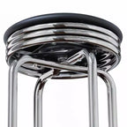 Lot de 2 tabourets de bar pivotants Summit en métal et similicuir noir – Winsome : Hauteur fixe, assise ronde, style rétro