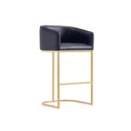 Manhattan Comfort Lot de 2 tabourets de bar Louvre Noir/Or Titane