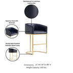 Manhattan Comfort Lot de 2 tabourets de bar Louvre Noir/Or Titane