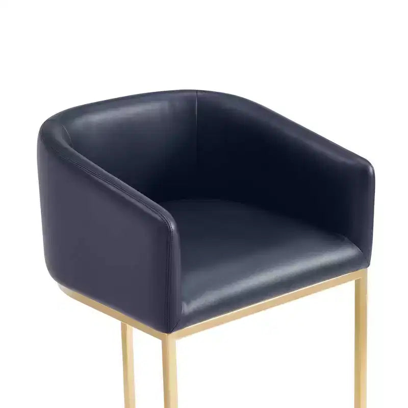 Manhattan Comfort Lot de 2 tabourets de bar Louvre Noir/Or Titane