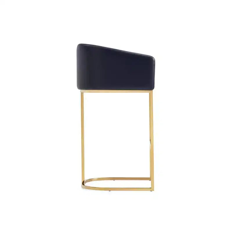 Manhattan Comfort Lot de 2 tabourets de bar Louvre Noir/Or Titane