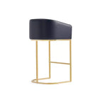 Manhattan Comfort Lot de 2 tabourets de bar Louvre Noir/Or Titane