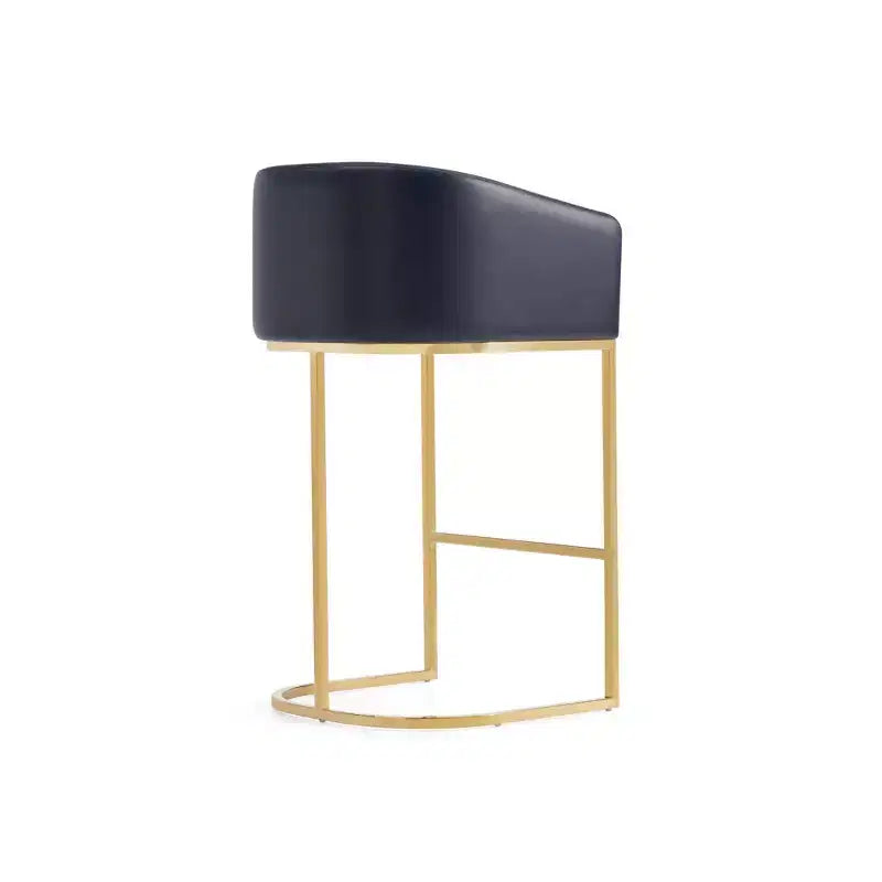 Manhattan Comfort Lot de 2 tabourets de bar Louvre Noir/Or Titane