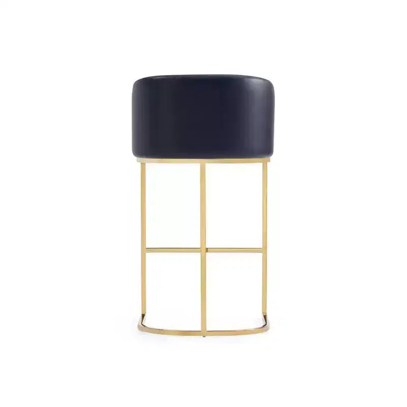 Manhattan Comfort Lot de 2 tabourets de bar Louvre Noir/Or Titane