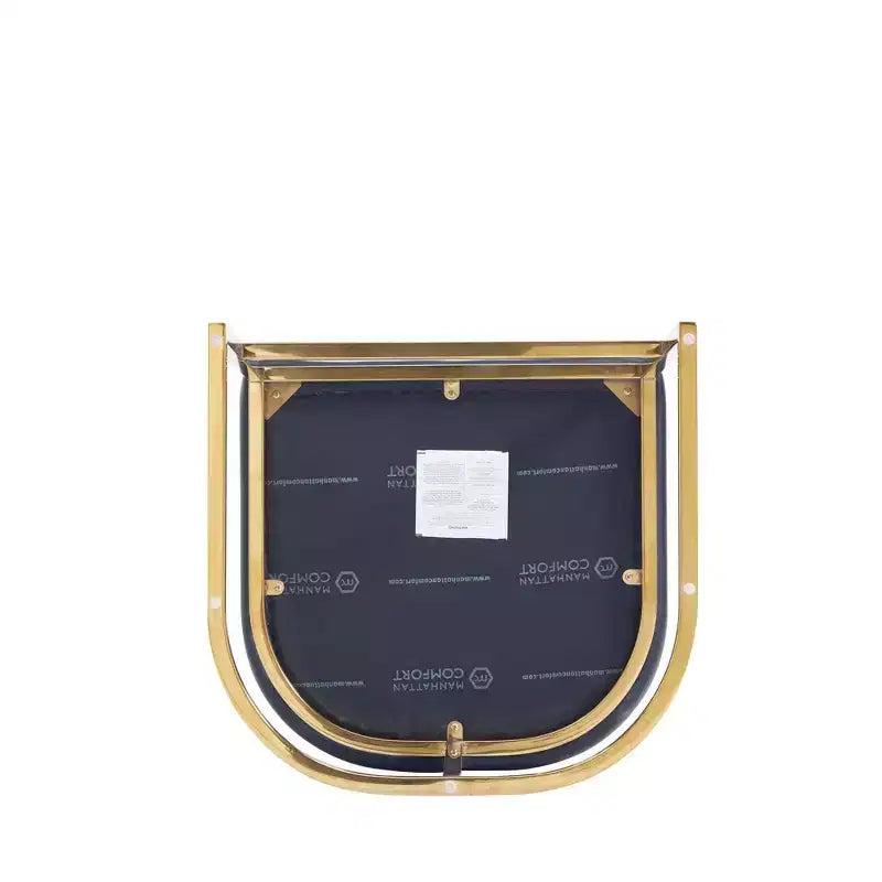 Manhattan Comfort Lot de 2 tabourets de bar Louvre Noir/Or Titane