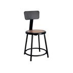 Hampden Furnishings 18" Felix Collection Steel Stool with Backrest Black