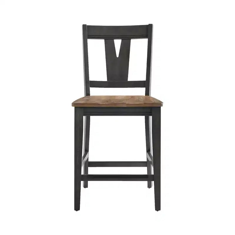 Ensemble de 2 tabourets de bar hauteur comptoir Harper Splat Back 24" brun brossé/noyer de pécan - Intercon