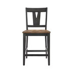 Ensemble de 2 tabourets de bar hauteur comptoir Harper Splat Back 24" brun brossé/noyer de pécan - Intercon