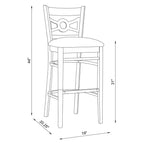 Lot de 2 tabourets de bar rembourrés en ultra suède Teresa Blanc/Gris - Linon : Hêtre massif, 78,7 cm de hauteur