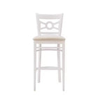 Lot de 2 tabourets de bar rembourrés en ultra suède Teresa Blanc/Gris - Linon : Hêtre massif, 78,7 cm de hauteur