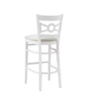 Lot de 2 tabourets de bar rembourrés en ultra suède Teresa Blanc/Gris - Linon : Hêtre massif, 78,7 cm de hauteur