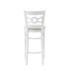 Lot de 2 tabourets de bar rembourrés en ultra suède Teresa Blanc/Gris - Linon : Hêtre massif, 78,7 cm de hauteur