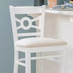 Lot de 2 tabourets de bar rembourrés en ultra suède Teresa Blanc/Gris - Linon : Hêtre massif, 78,7 cm de hauteur