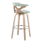 Lot de 2 tabourets de bar Gardenia Blanc délavé/Vert écume de mer : Hauteur fixe, siège pivotant rembourré - LumiSource