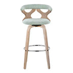 Lot de 2 tabourets de bar Gardenia Blanc délavé/Vert écume de mer : Hauteur fixe, siège pivotant rembourré - LumiSource