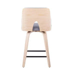 Lot de 2 tabourets de bar Stella à hauteur de comptoir : Assise pivotante, Rembourrés, Pieds en bois - LumiSource
