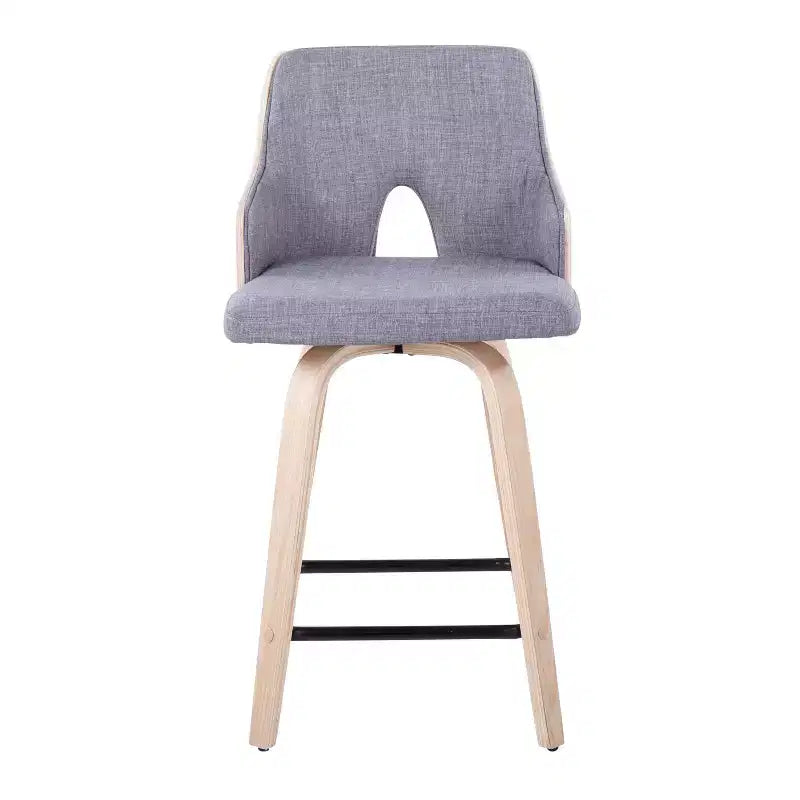 Lot de 2 tabourets de bar Stella à hauteur de comptoir : Assise pivotante, Rembourrés, Pieds en bois - LumiSource