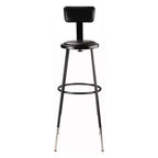 Lot de 2 tabourets de bar en acier rembourrés en vinyle robustes et réglables en hauteur de 32 à 39 po avec dossier noir - Hampden Furnishings : design moderne