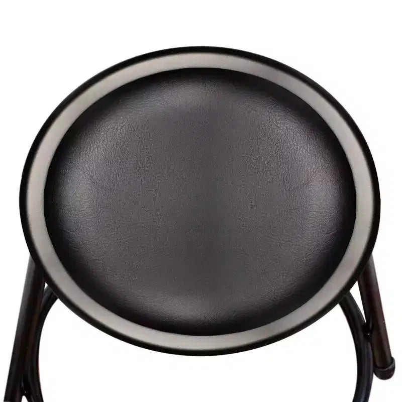Lot de 2 tabourets de bar en acier rembourrés en vinyle robustes et réglables en hauteur de 32 à 39 po avec dossier noir - Hampden Furnishings : design moderne