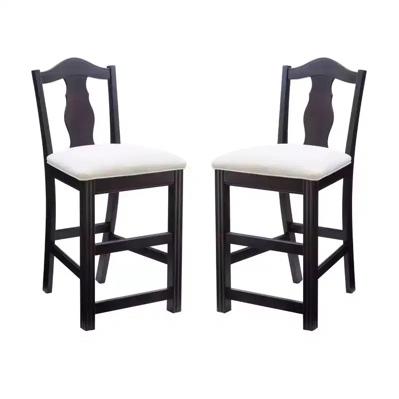 Linon Set of 2 24" Jandee Counter Height Barstool Dark Brown