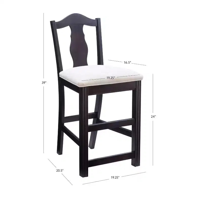 Linon Lot de 2 tabourets de bar Jandee de 61 cm de hauteur de comptoir, brun foncé