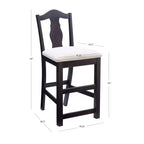 Linon Lot de 2 tabourets de bar Jandee de 61 cm de hauteur de comptoir, brun foncé