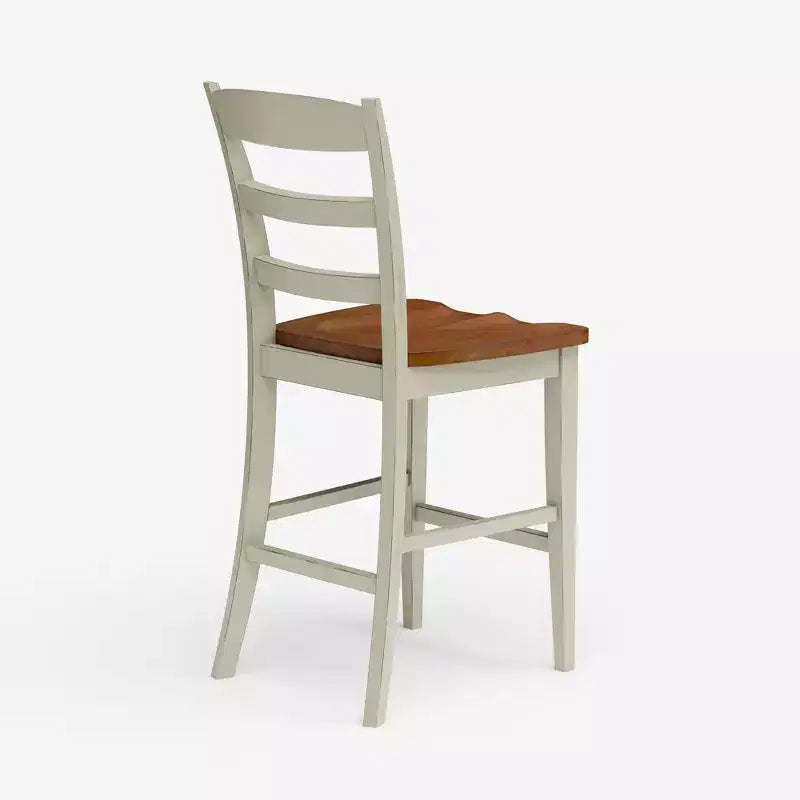 Tabouret de bar Monarch hauteur comptoir blanc cassé - Homestyles : Chaises d'îlot en bois dur, tabouret de cuisine avec dossier