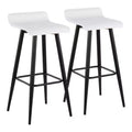 Set of 2 Ale Faux Leather/Steel Barstools Black/White - LumiSource: Upholstered Rectangle, Fixed Height, 250lbs Capacity