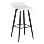 Lot de 2 tabourets de bar Ale en similicuir/acier noir/blanc – LumiSource : Rectangle rembourré, hauteur fixe, capacité 113 kg
