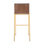 Tabourets de bar à hauteur fixe LumiSource 30" Mason Mara en métal doré et bois de noyer avec cuir PU gris