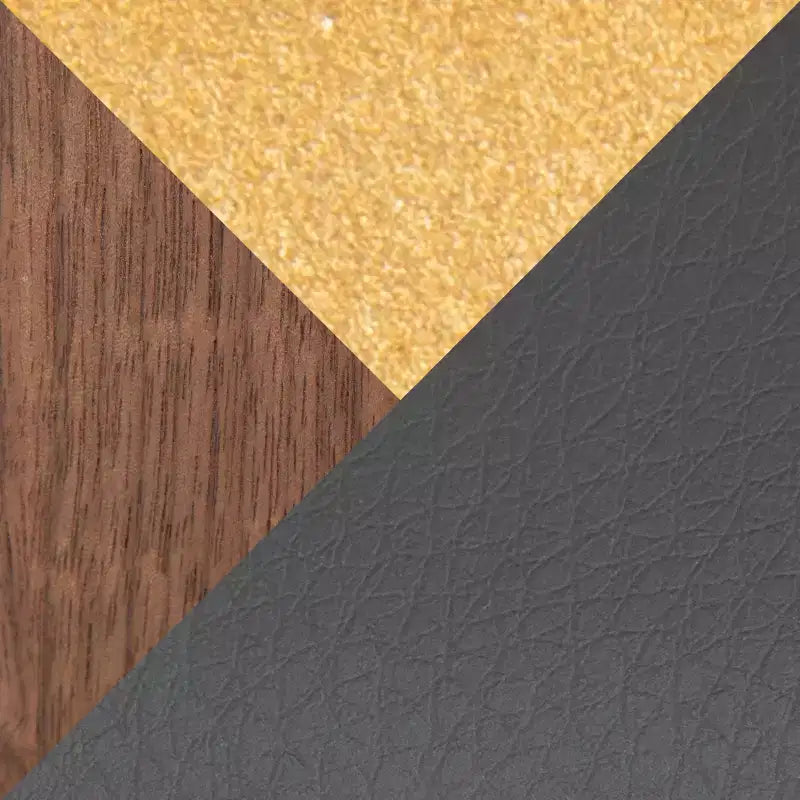 Tabourets de bar à hauteur fixe LumiSource 30" Mason Mara en métal doré et bois de noyer avec cuir PU gris