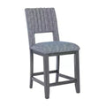Powell Set of 2 Harlan Padded Upholstered Seat Counter Height Barstool: Armless, Solid Back, Rubberwood Frame, 275 lb Capacity