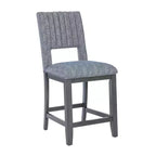 Powell Set of 2 Harlan Padded Upholstered Seat Counter Height Barstool: Armless, Solid Back, Rubberwood Frame, 275 lb Capacity