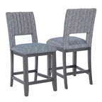 Tabouret de bar Powell Harlan avec assise rembourrée, lot de 2 : sans accoudoirs, dossier plein, cadre en bois d'hévéa, capacité de 125 kg