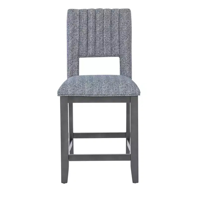 Tabouret de bar Powell Harlan avec assise rembourrée, lot de 2 : sans accoudoirs, dossier plein, cadre en bois d'hévéa, capacité de 125 kg