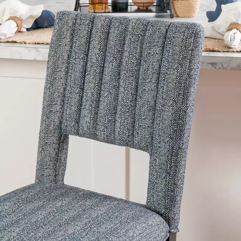 Tabouret de bar Powell Harlan avec assise rembourrée, lot de 2 : sans accoudoirs, dossier plein, cadre en bois d'hévéa, capacité de 125 kg