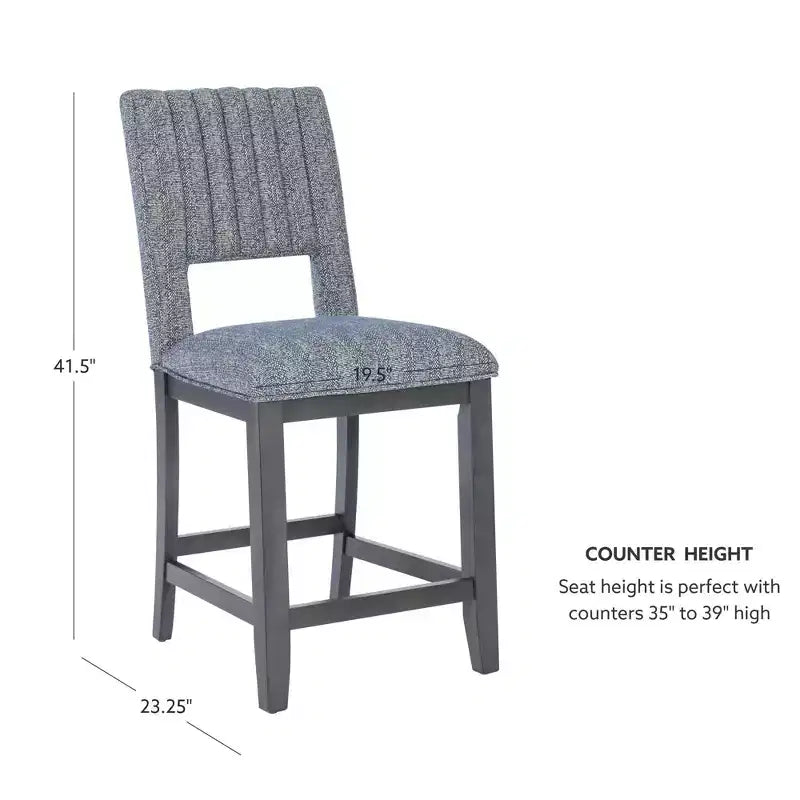 Tabouret de bar Powell Harlan avec assise rembourrée, lot de 2 : sans accoudoirs, dossier plein, cadre en bois d'hévéa, capacité de 125 kg