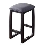 16" Razo Counter Height Barstool Fabric/Weathered Espresso - Acme Furniture: Linen Upholstered, Wood Base