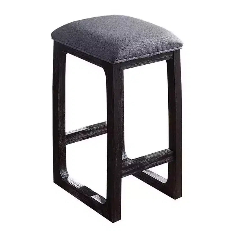 Tabouret de bar à hauteur de comptoir Razo 40,6 cm Tissu/Expresso vieilli - Acme Furniture : Rembourrage en lin, base en bois