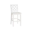 25.25" helby X-Back Farmhouse Counter Height Barstool White Finished Wood - Powell: olid Acacia & Rubberwood
