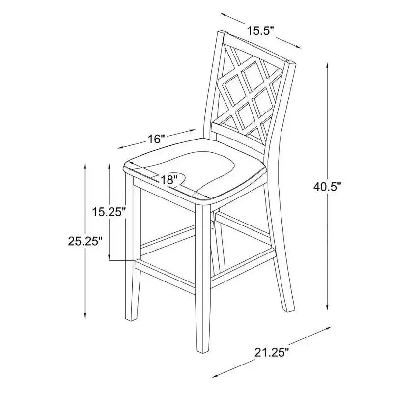 Tabouret de bar style ferme Helby X-Back en bois au fini blanc de 25,25 po – Powell : acacia massif et bois d'hévéa