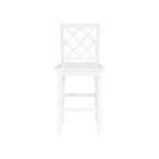 Tabouret de bar style ferme Helby X-Back en bois au fini blanc de 25,25 po – Powell : acacia massif et bois d'hévéa