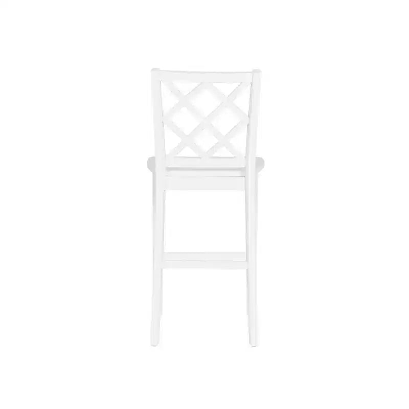 Tabouret de bar style ferme Helby X-Back en bois au fini blanc de 25,25 po – Powell : acacia massif et bois d'hévéa
