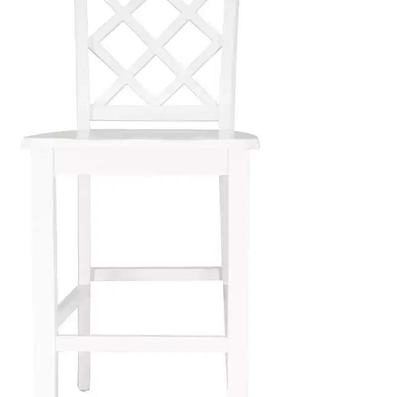 Tabouret de bar style ferme Helby X-Back en bois au fini blanc de 25,25 po – Powell : acacia massif et bois d'hévéa