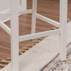 Tabouret de bar style ferme Helby X-Back en bois au fini blanc de 25,25 po – Powell : acacia massif et bois d'hévéa