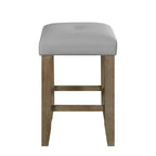 Lot de 2 tabourets de bar Charnell en PU, hauteur comptoir, 40 cm, finition gris/chêne - Acme Furniture